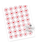 Etichete autoadezive stampila inimioara I Love You