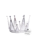 Coronita argintie cu perlute si pietre (diam. 10cm, h8cm)