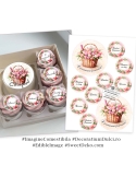 Mesaje de primavara cu lalele roz | decor pentru Bento Cake