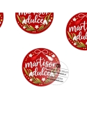 Etichete autoadezive | Martisor dulce cu fundal rosu