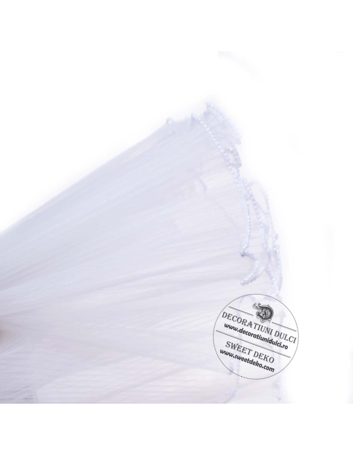 Organza plisata cu perlute pe margine