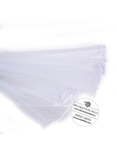 Organza plisata cu perlute pe margine