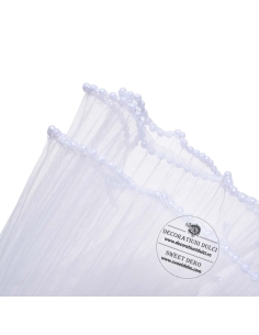 Organza plisata cu perlute pe margine