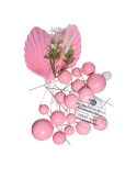 Decor mix sfere roz-alb si 2 decoratiuni carton roz