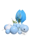 Decor mix sfere alb-albastre si 2 decoratiuni carton