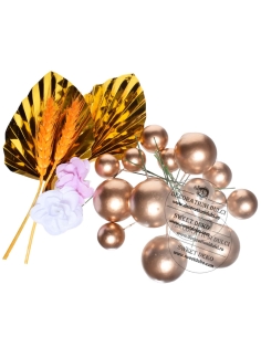 Decor mix sfere aurii si 2 decoratiuni carton