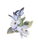 Topper flori - floricele albe si fluturasi