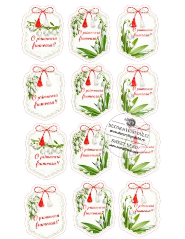 Martisoare cu ghiocei| imagine comestibila