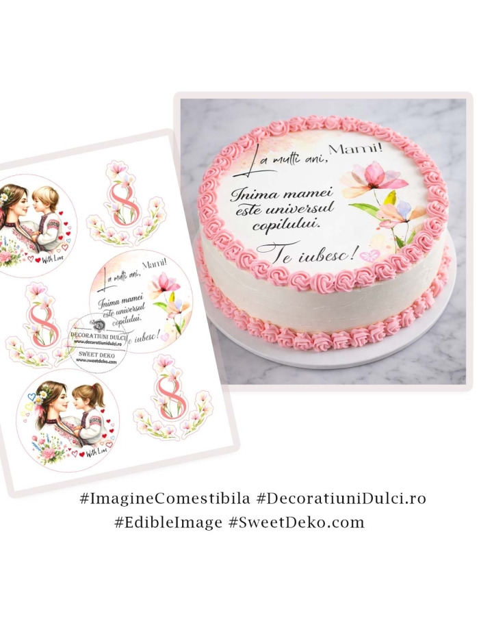 Inima mamei | Imagine comestibila pentru decor tort