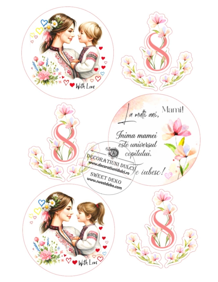 Inima mamei | Imagine comestibila pentru decor tort