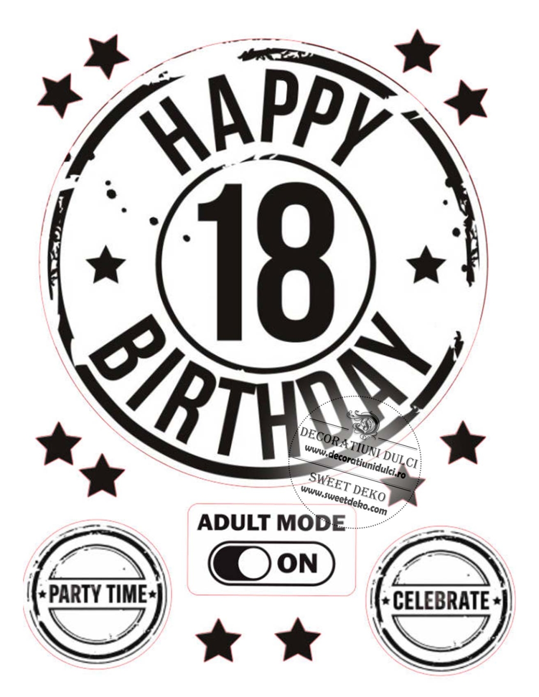 Happy 18 Birthday | Imagine comestibila decor tort