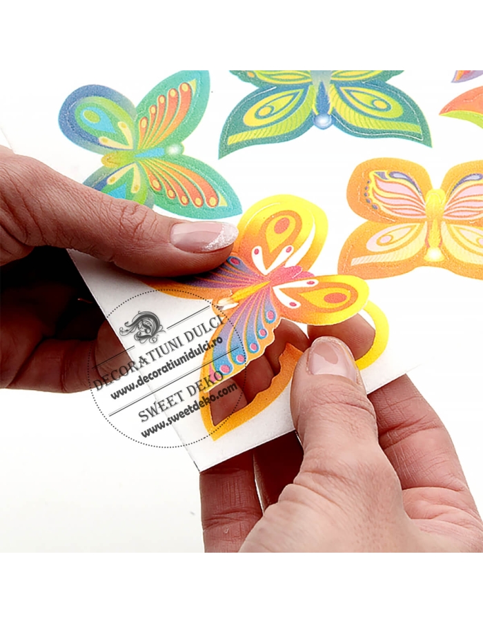 EXP: 06.04.2026 Fluturasi din vafa, predecupati Modecor - portocalii - verzi