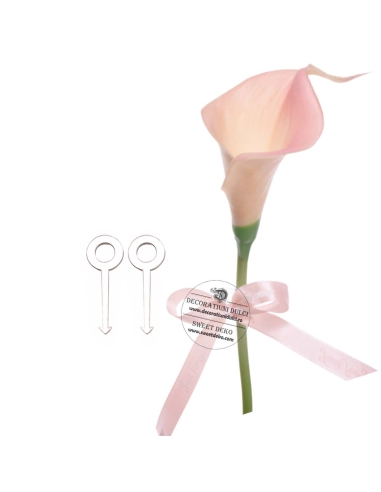 Decor lateral cala roz cu 2 agrafe prindere