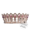 Coronita eleganta aurie cu pietre roz | decor tort