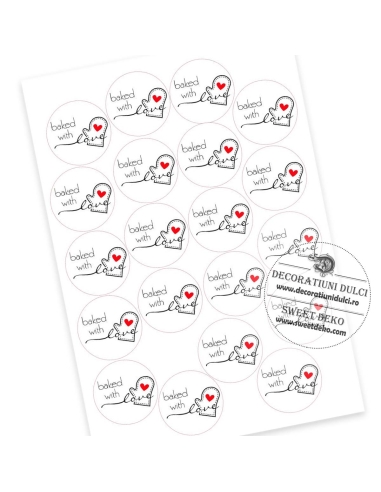 Etichete autoadezive Baked with LOVE