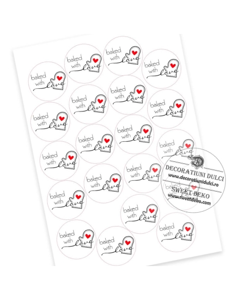 Etichete autoadezive Baked with LOVE