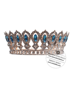 Coronita eleganta aurie cu pietre turcoaz