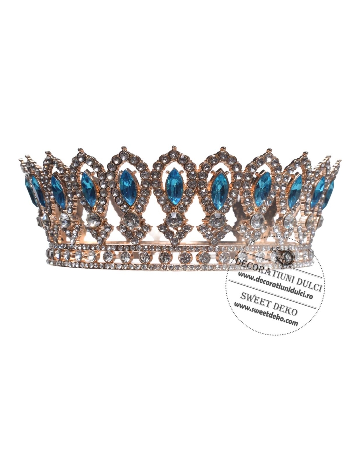 Coronita eleganta aurie cu pietre turcoaz