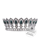 Coronita eleganta argintie cu pietre verzi