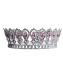 Coronita eleganta argintie cu pietre roz