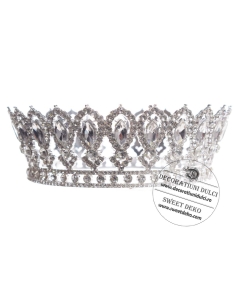 Coronita eleganta argintie cu strasuri