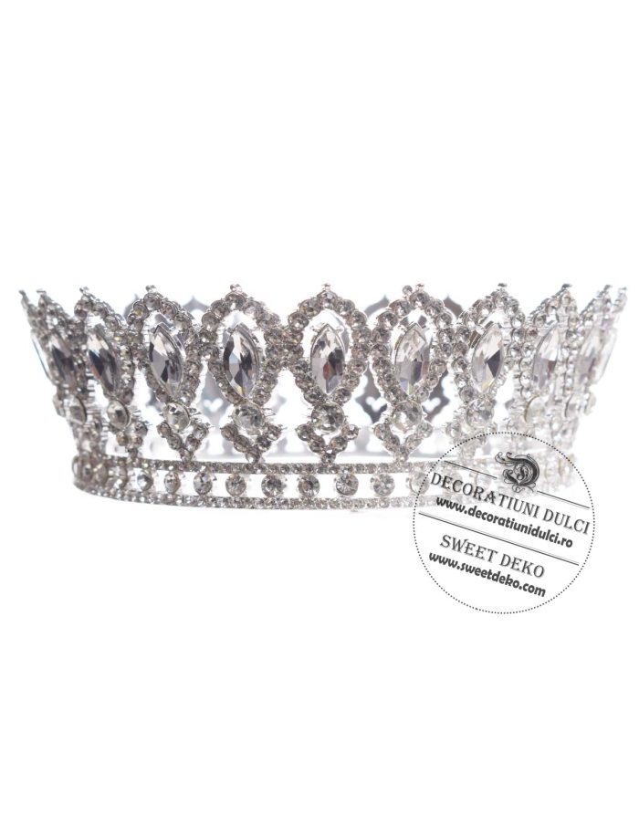 Coronita eleganta argintie cu strasuri