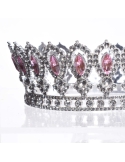 Coronita eleganta argintie cu pietre roz