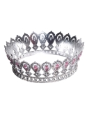 Coronita eleganta argintie cu pietre roz