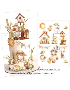 Decor pentru tort Sweet Garden Girl 2