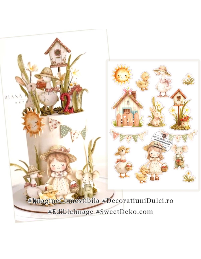 Decor pentru tort Sweet Garden Girl