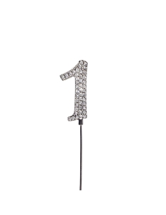 Toppers cifre 4cm, argintii cu strasuri 2