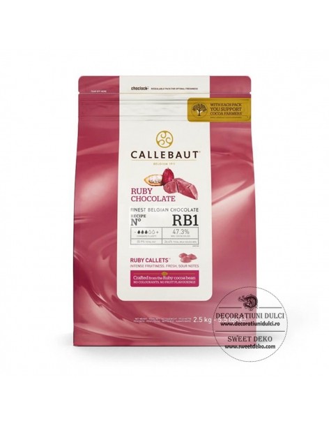 EXP: 03.06.2026 Ciocolata Ruby, ciocolata roz Callebaut - 400GR. 2
