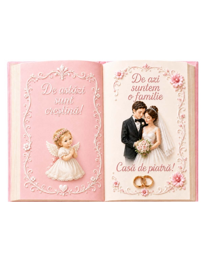 Carte deschisa Botez fetita | De astazi suntem o familie
