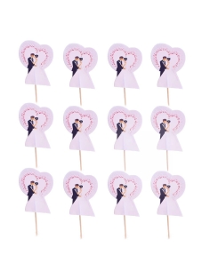 Mini topper Mire si mireasa (12buc/set)