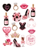 Bride to be | elemente black and pink pentru decor prajituri