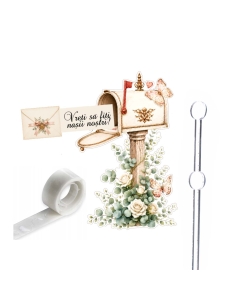 Cake topper din carton  cutie postala Vreti sa fiti nasii nostri?