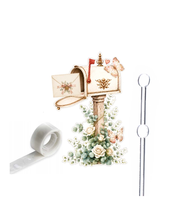 Cake topper din carton  cutie postala Vreti sa fiti nasii nostri?