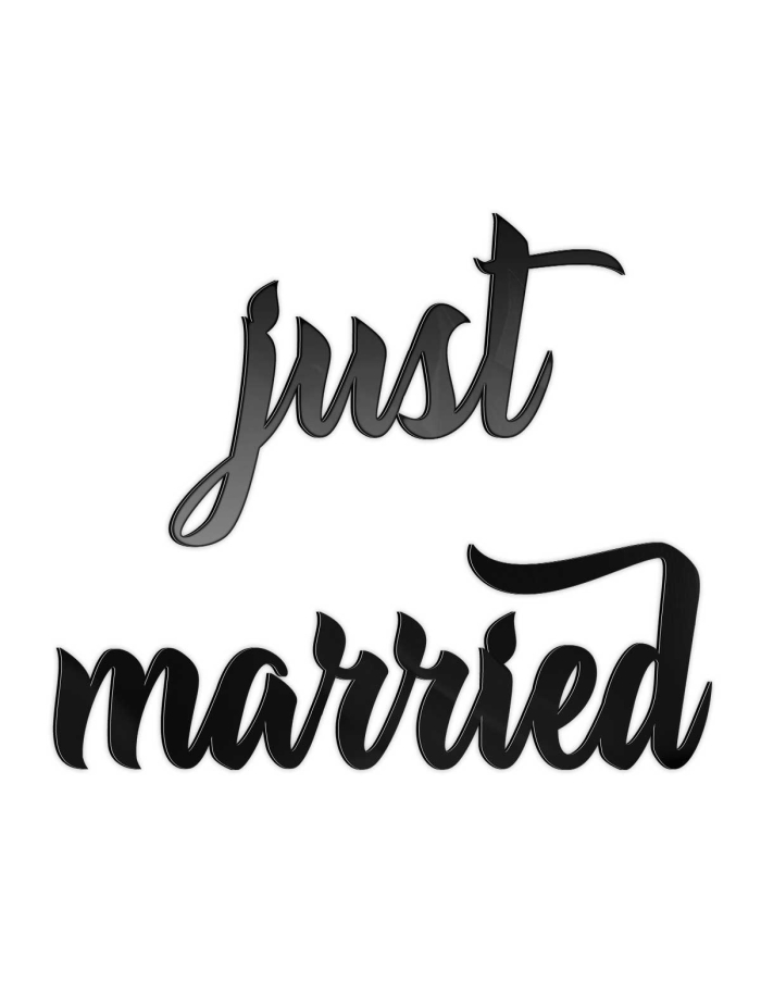 Topper decor lateral Just Married