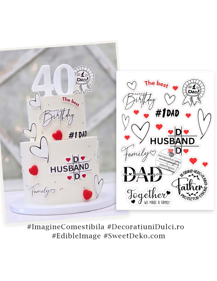 Decoratiuni pentru tort | Happy Birthday Dad