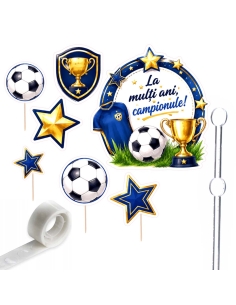 Topper carton La multi ani, campionule! | echipament albastru