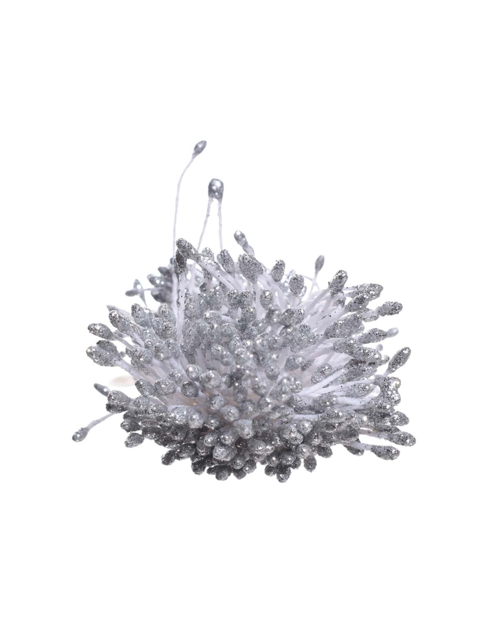 Stamine argintii cu sclipici (2-3mm)
