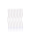 Lumanari spiralate albe perlat (12buc/set)