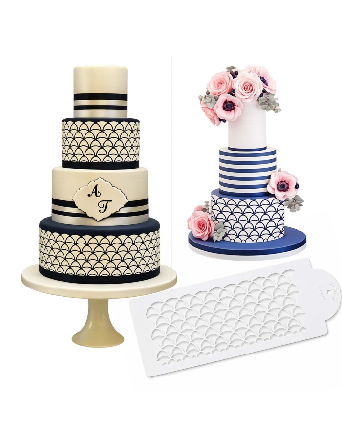 Sablon valuri Art Deco | Stencils cake art