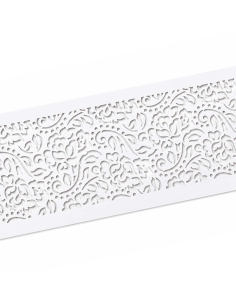 Sablon decor tort tip dantela cu frunze si flori stilizate 2