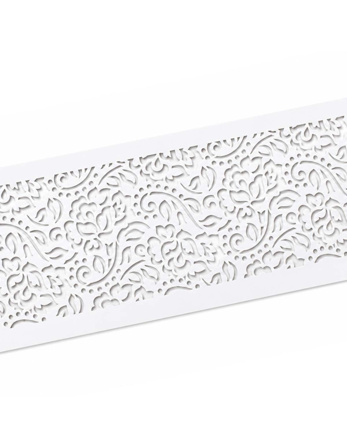 Sablon decor tort tip dantela cu frunze si flori stilizate