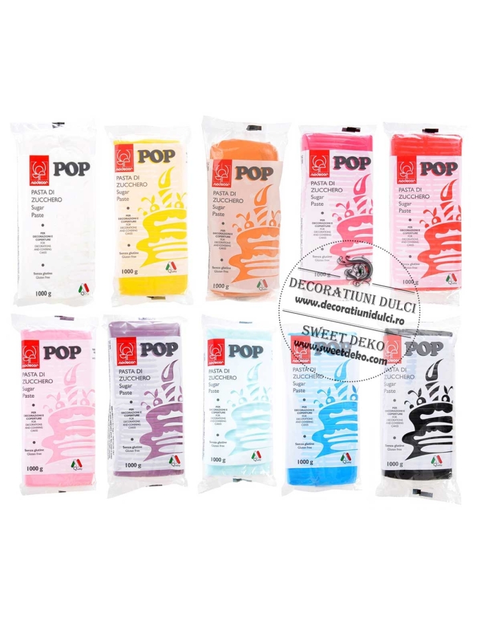 EXP: 20.09.2026 Pasta de zahar POP Modecor | 1kg. - Portocalie