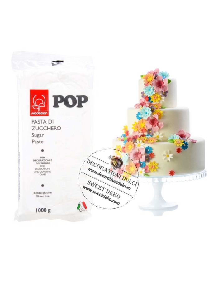 EXP: 20.09.2026 Pasta de zahar POP Modecor | 1kg. - Portocalie