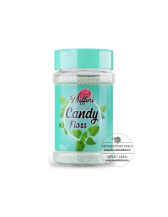 EXP: 28.09.2026 Zahar cu aroma de menta pentru vata pe bat, Fluffini candy floss Mint