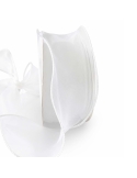 Panglica decorativa alba din organza