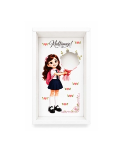 Cutie si suport briosa Fetita cu buchet de flori 2